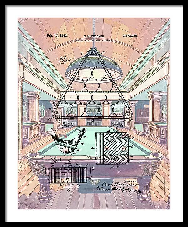 1942 Billiards Triangle Patent - Framed Print