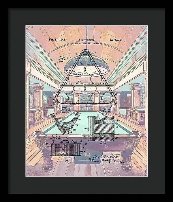 1942 Billiards Triangle Patent - Framed Print