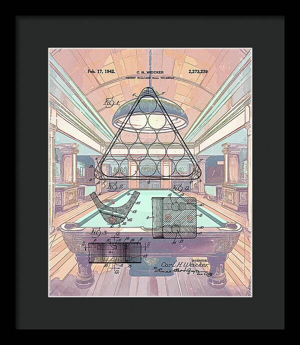 1942 Billiards Triangle Patent - Framed Print