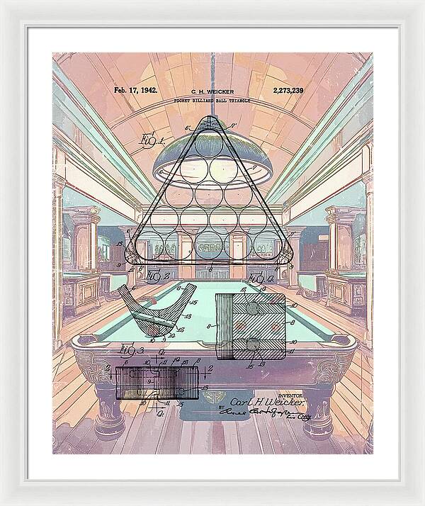 1942 Billiards Triangle Patent - Framed Print