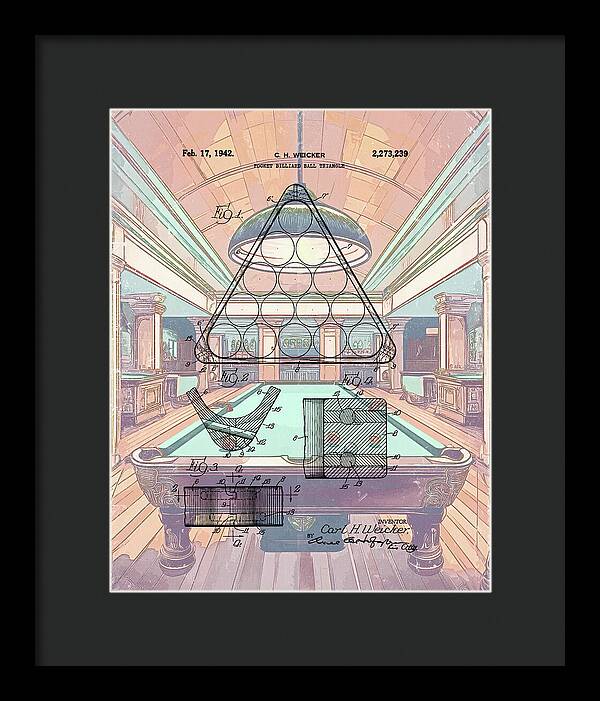 1942 Billiards Triangle Patent - Framed Print