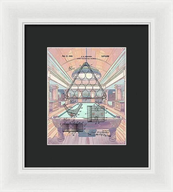 1942 Billiards Triangle Patent - Framed Print