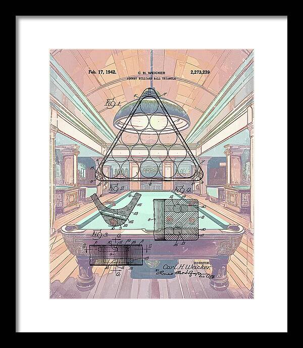 1942 Billiards Triangle Patent - Framed Print