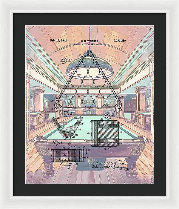 1942 Billiards Triangle Patent - Framed Print