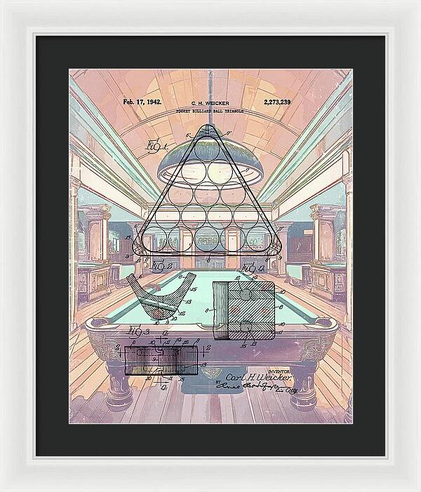 1942 Billiards Triangle Patent - Framed Print