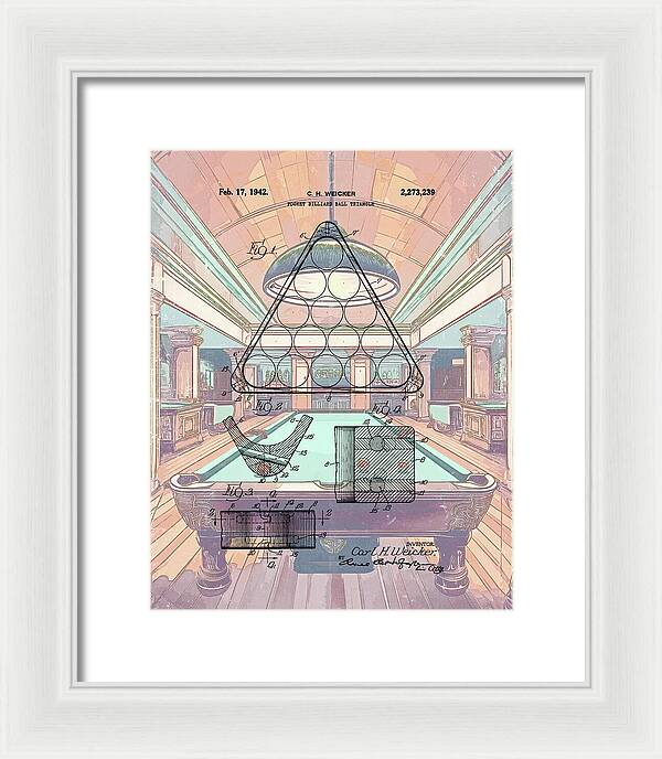 1942 Billiards Triangle Patent - Framed Print