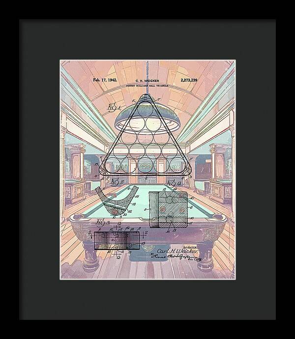 1942 Billiards Triangle Patent - Framed Print