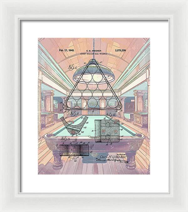 1942 Billiards Triangle Patent - Framed Print