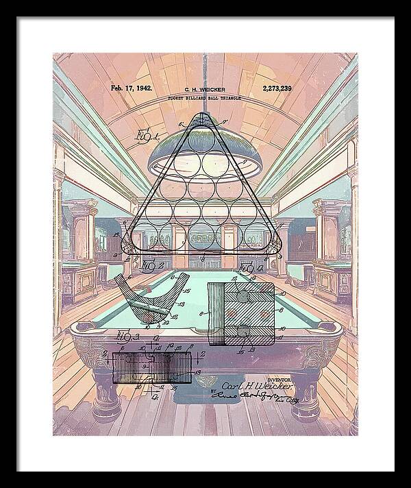 1942 Billiards Triangle Patent - Framed Print