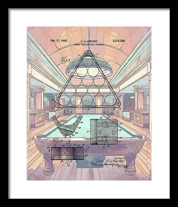 1942 Billiards Triangle Patent - Framed Print