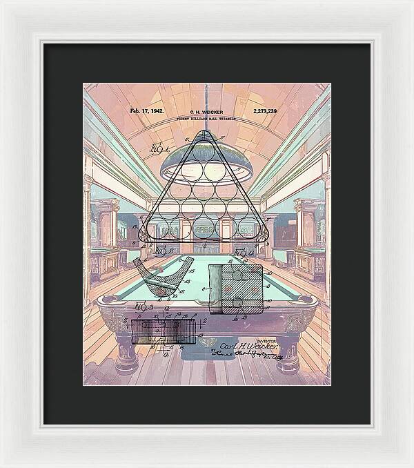 1942 Billiards Triangle Patent - Framed Print