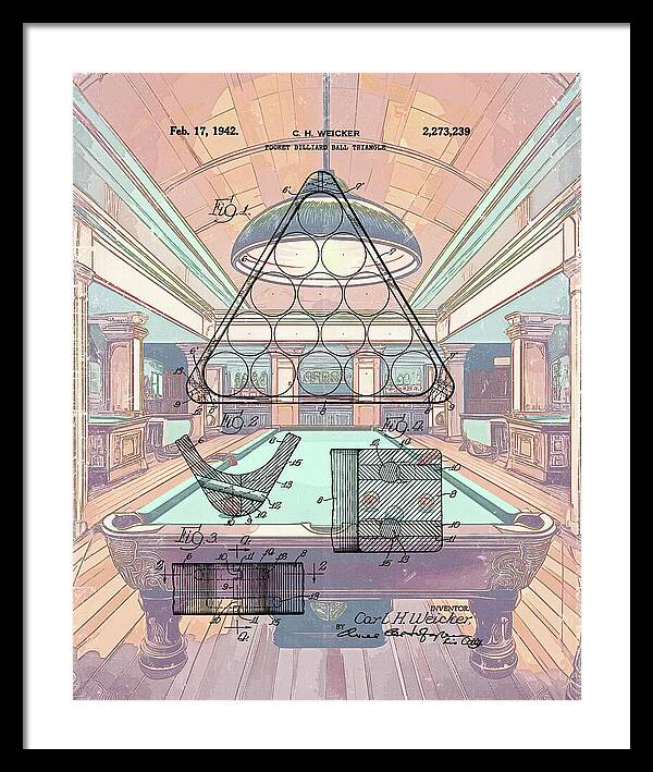 1942 Billiards Triangle Patent - Framed Print