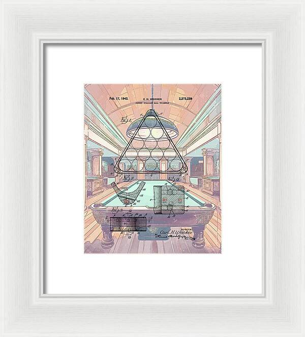 1942 Billiards Triangle Patent - Framed Print