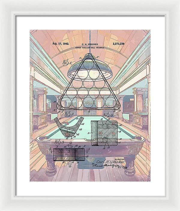 1942 Billiards Triangle Patent - Framed Print