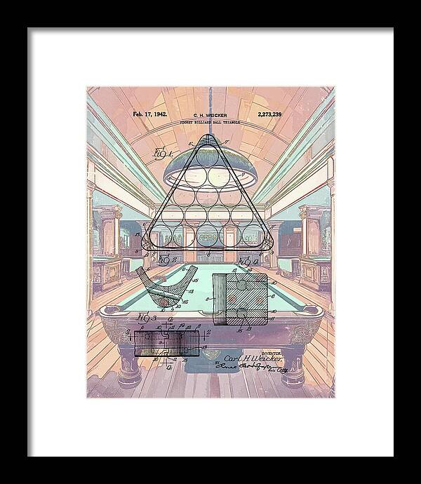 1942 Billiards Triangle Patent - Framed Print