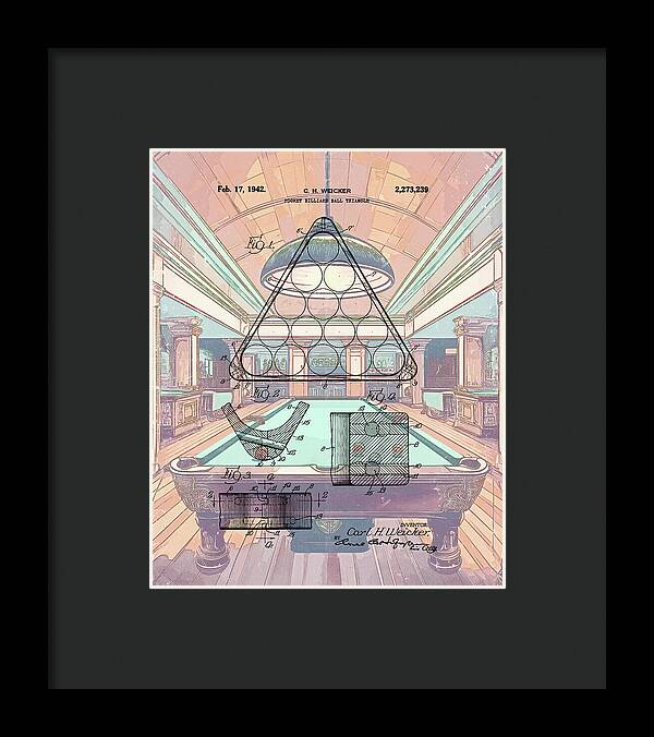 1942 Billiards Triangle Patent - Framed Print