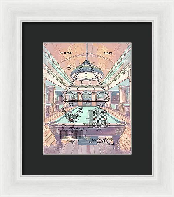 1942 Billiards Triangle Patent - Framed Print