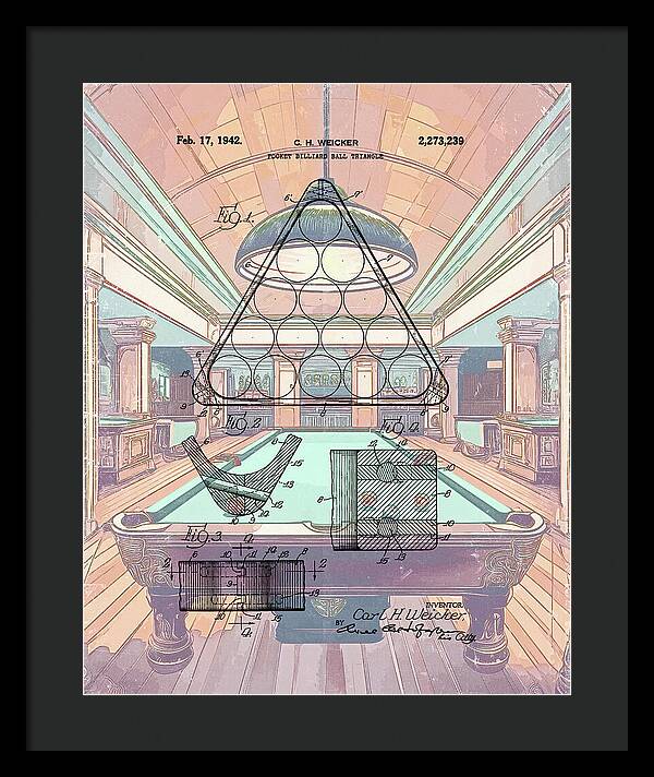 1942 Billiards Triangle Patent - Framed Print