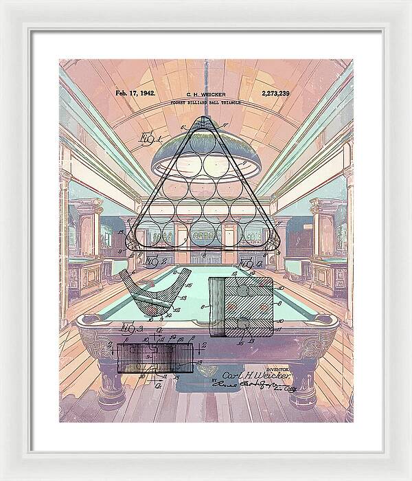 1942 Billiards Triangle Patent - Framed Print