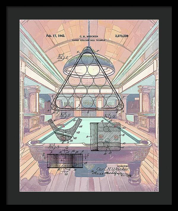 1942 Billiards Triangle Patent - Framed Print