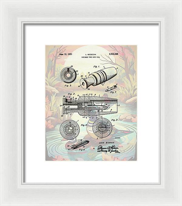 1951 Duck Call Patent - Framed Print