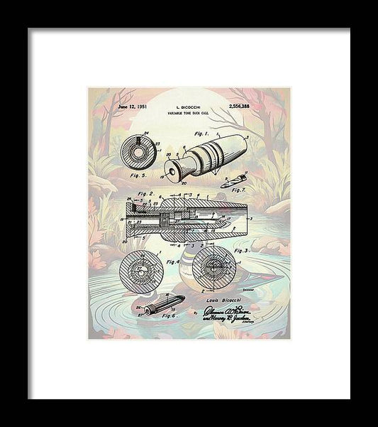 1951 Duck Call Patent - Framed Print