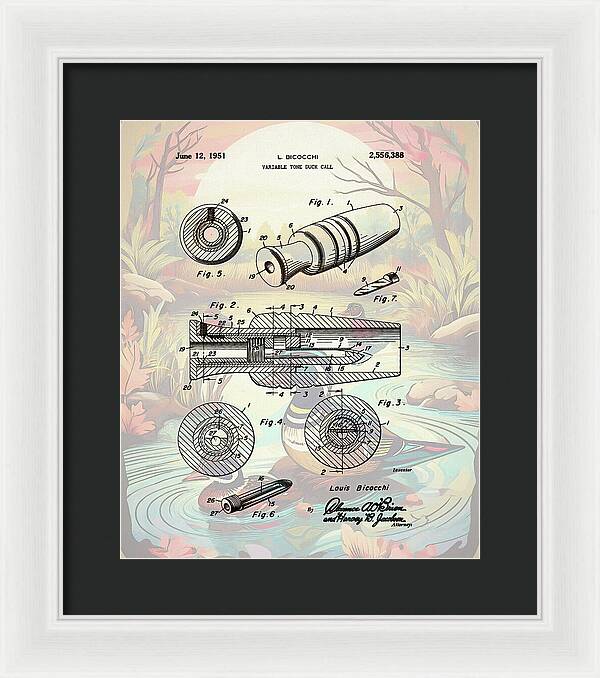 1951 Duck Call Patent - Framed Print