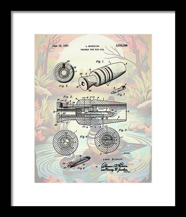 1951 Duck Call Patent - Framed Print