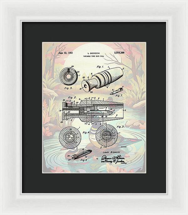 1951 Duck Call Patent - Framed Print