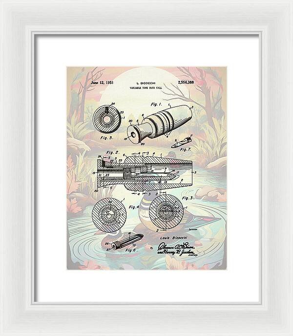 1951 Duck Call Patent - Framed Print