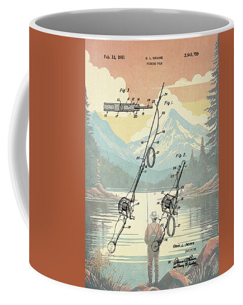 1951 Fishing Pole Patent - Mug