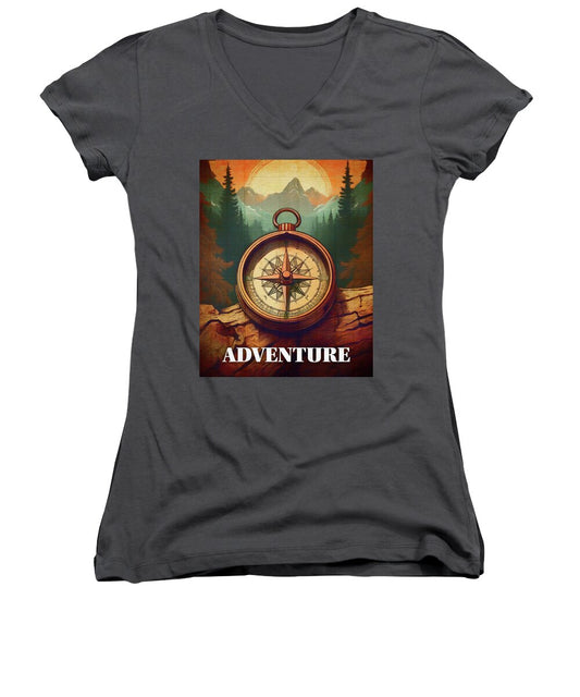 Adventure Compass Rustic - Women's V-Neck