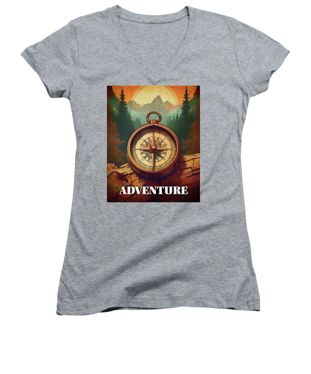 Adventure Compass Rustic - Women's V-Neck