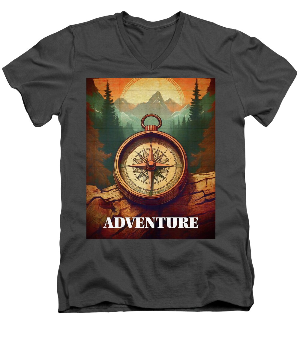 Adventure Compass Rustic - Men's V-Neck T-Shirt