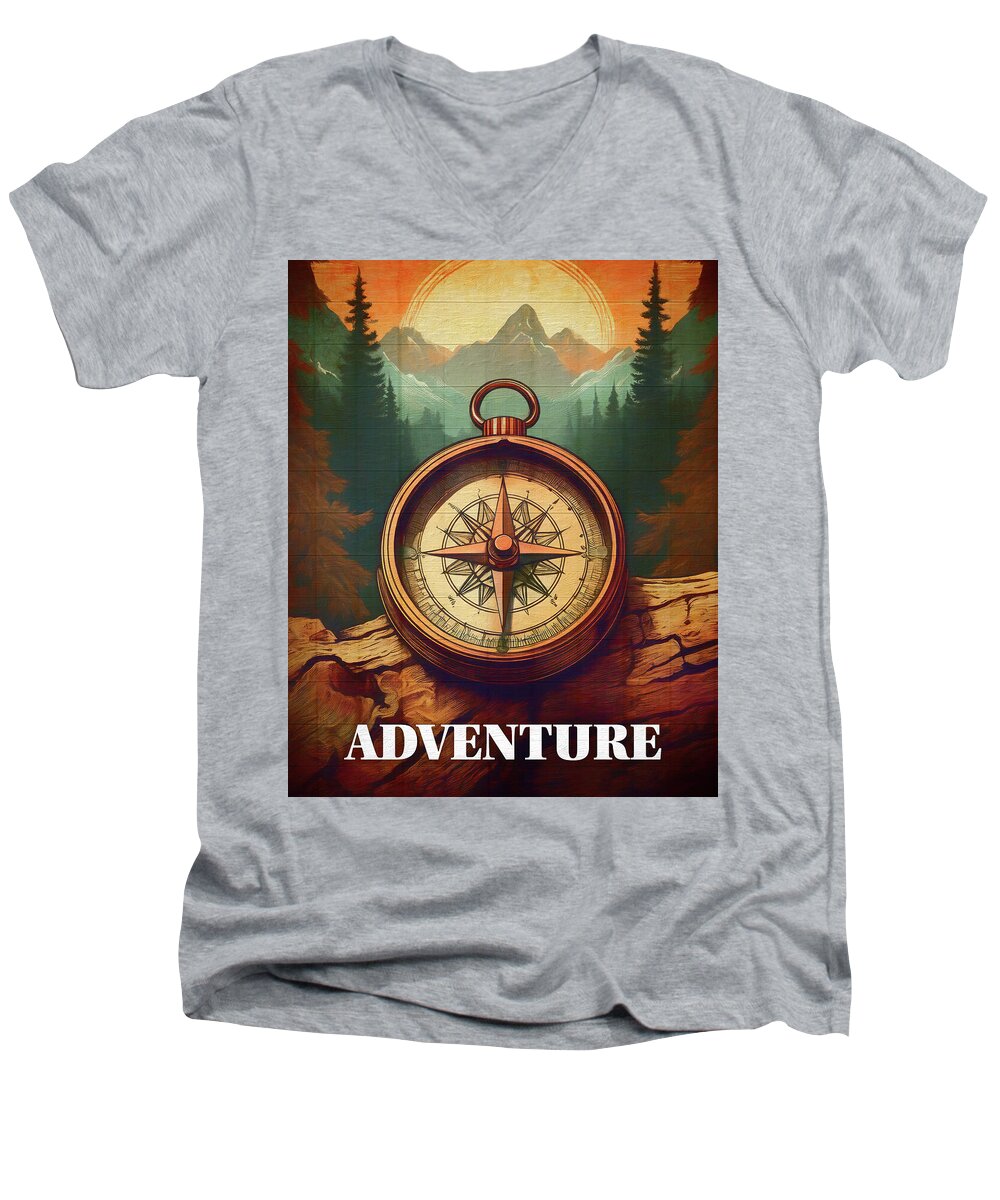 Adventure Compass Rustic - Men's V-Neck T-Shirt