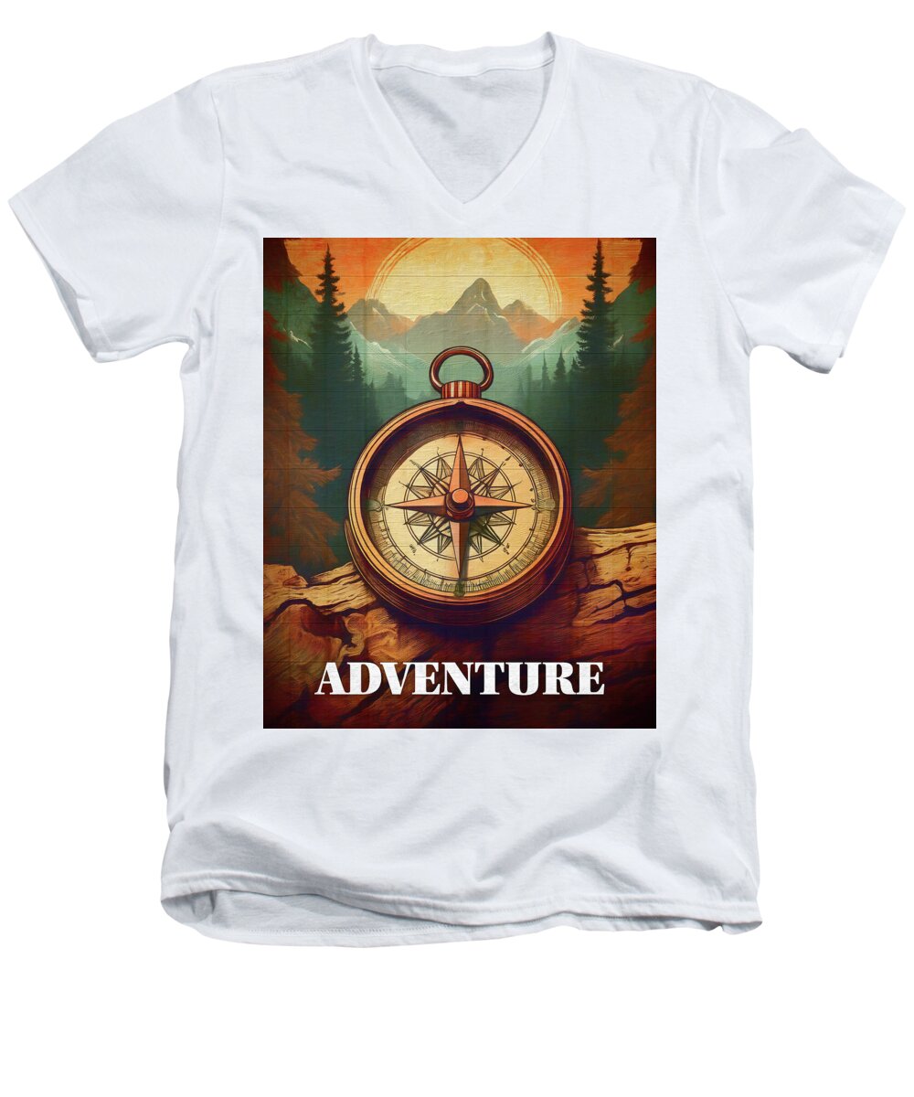 Adventure Compass Rustic - Men's V-Neck T-Shirt