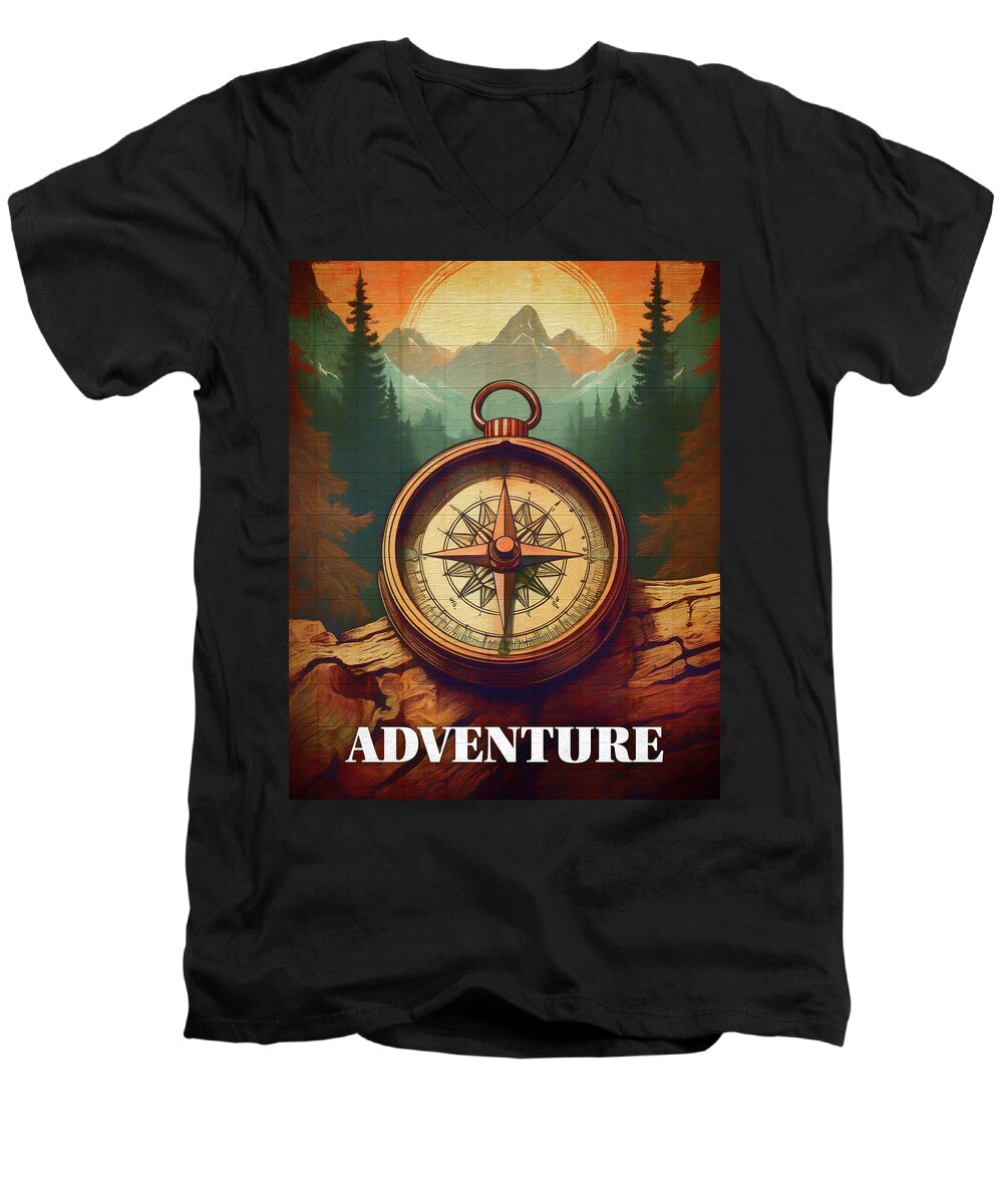 Adventure Compass Rustic - Men's V-Neck T-Shirt