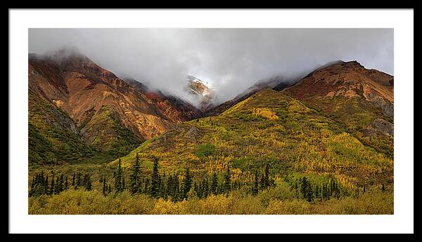 Alaska Range In Autumn Landscape - Framed Print