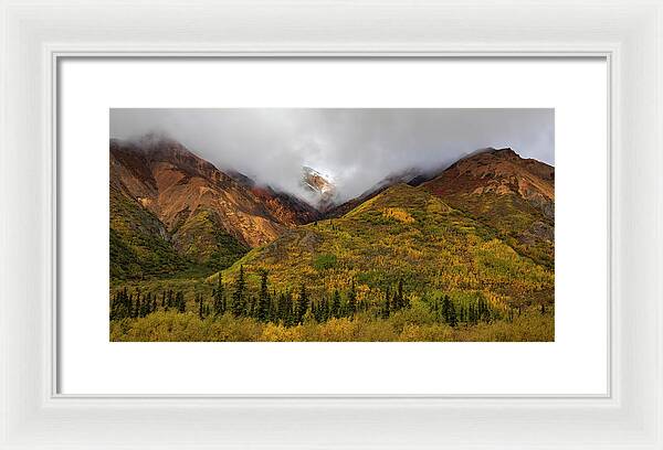 Alaska Range In Autumn Landscape - Framed Print