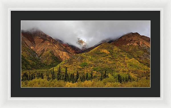 Alaska Range In Autumn Landscape - Framed Print