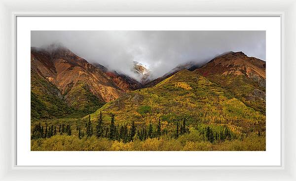 Alaska Range In Autumn Landscape - Framed Print