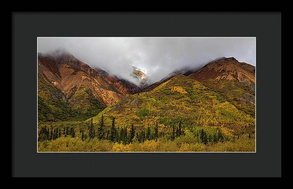 Alaska Range In Autumn Landscape - Framed Print