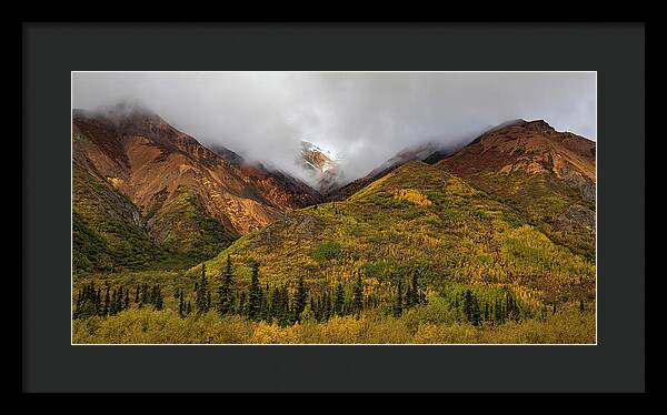 Alaska Range In Autumn Landscape - Framed Print