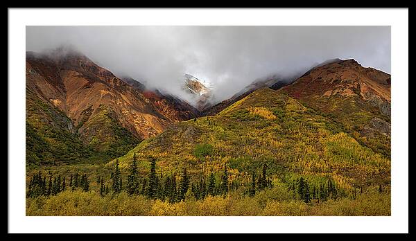 Alaska Range In Autumn Landscape - Framed Print