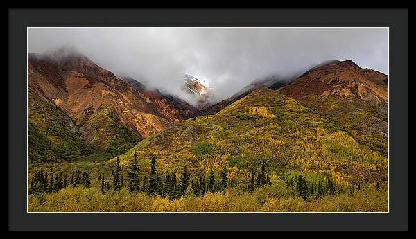 Alaska Range In Autumn Landscape - Framed Print