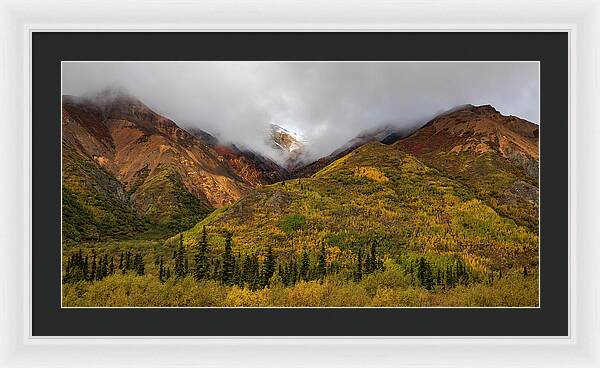 Alaska Range In Autumn Landscape - Framed Print