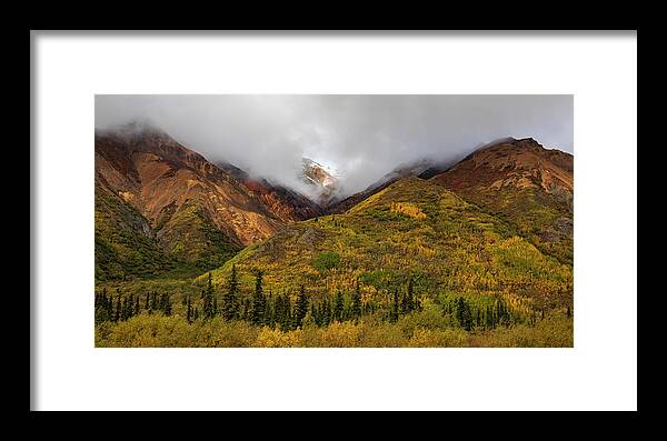 Alaska Range In Autumn Landscape - Framed Print