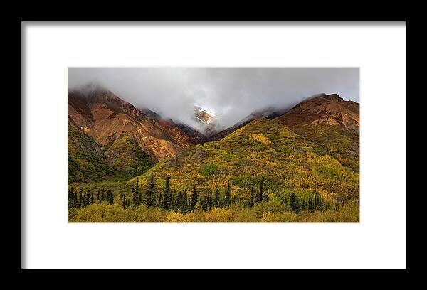 Alaska Range In Autumn Landscape - Framed Print