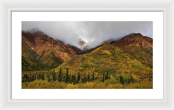 Alaska Range In Autumn Landscape - Framed Print