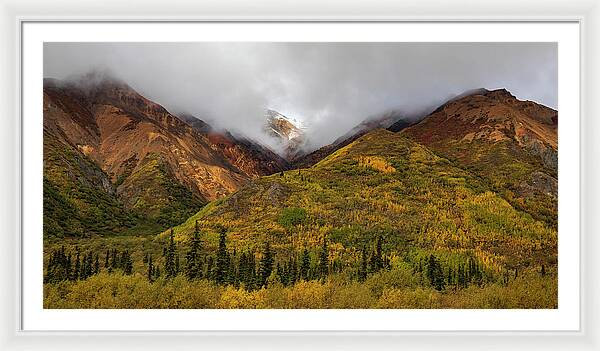 Alaska Range In Autumn Landscape - Framed Print